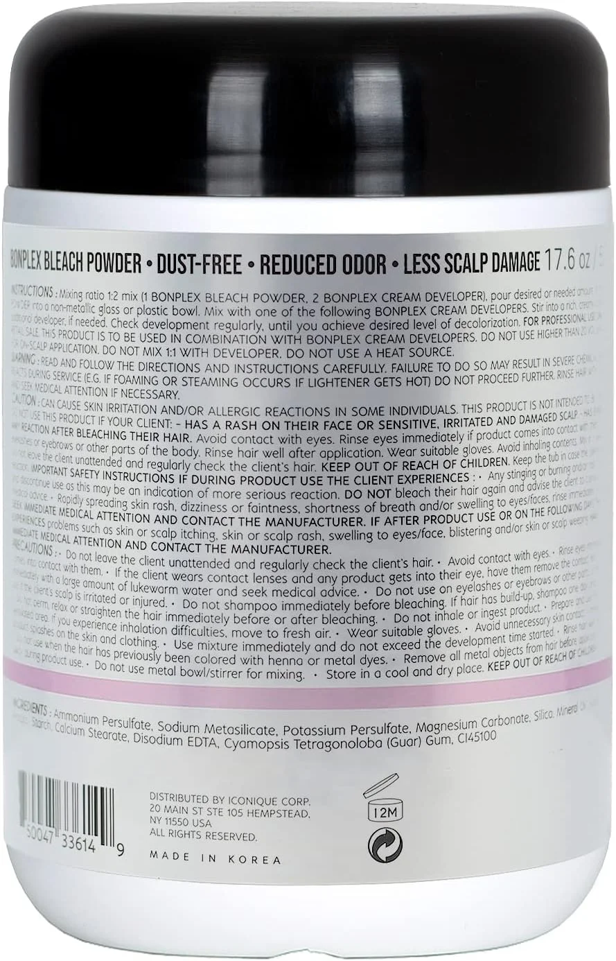 پودر دکلره بونپلکس بلوندر، نتایج بلوند شفاف چندگانه، بدون گرد و غبار، کاهش بو، آسیب کمتر به پوست سر، 500 گرم پودر دکلره بونپلکس بلوندر، نتایج بلوند شفاف چندگانه، بدون گرد و غبار، کاهش بو، آسیب کمتر به پوست سر، 500 گرم