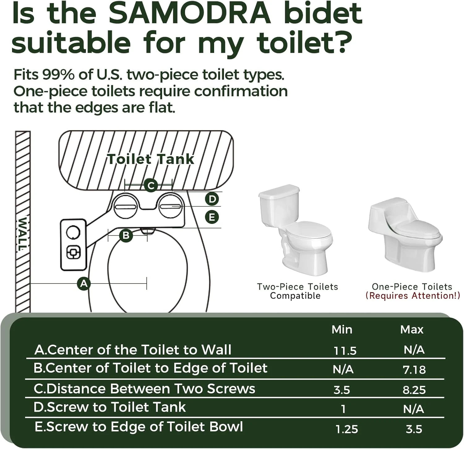 توالت شوی غیر برقی سامودرا - توالت شوی آب سرد با کنترل فشار، دارای دو نازل خود تمیز شونده جمع شونده برای شستشوی جلو و عقب - مشکی