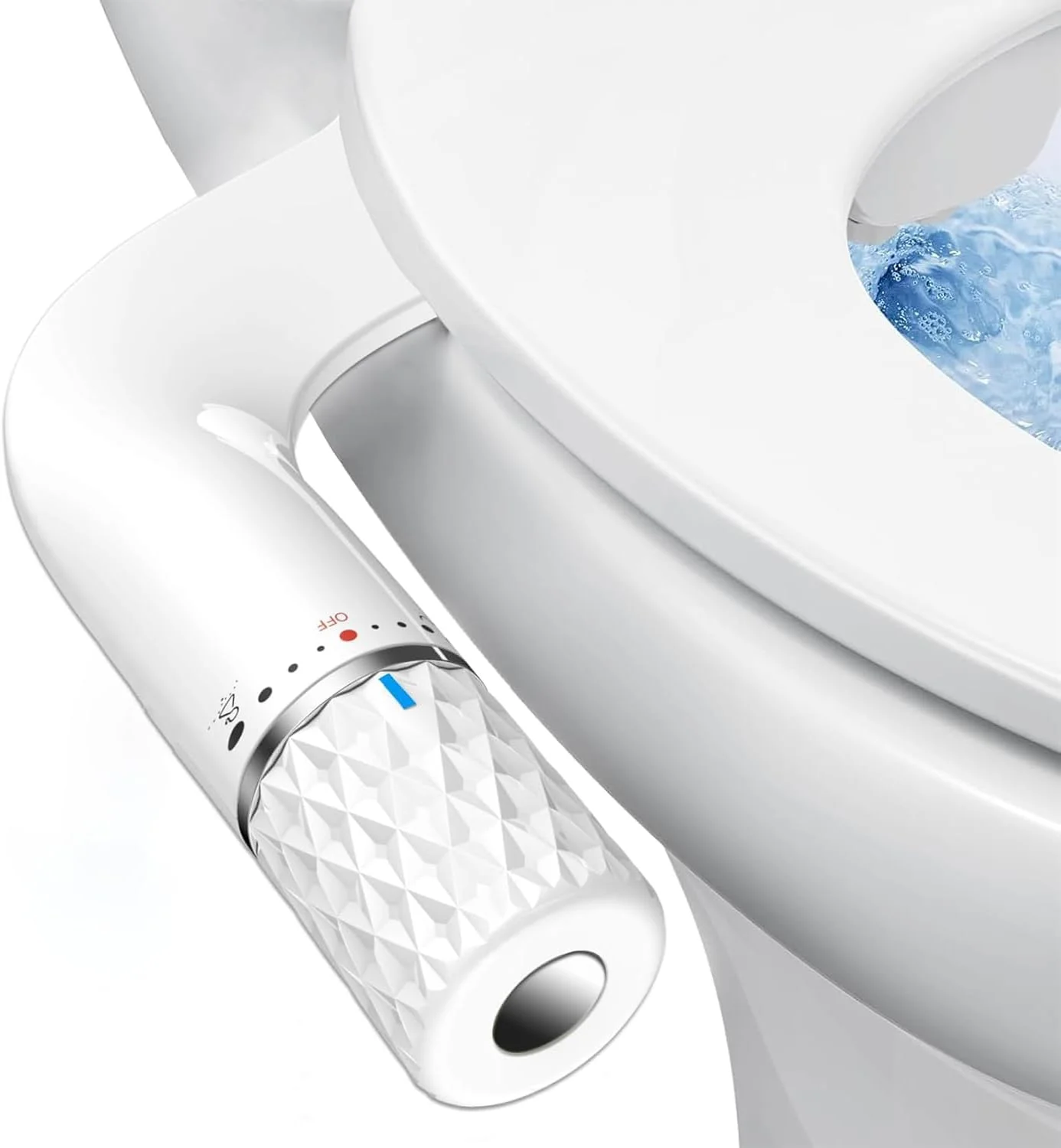 نازل بیده فوق باریک برای توالت، شطاف حمام غیر برقی با دو نازل خود تمیز شونده (شستشوی زنانه و پشتی)، فشار آب قابل تنظیم