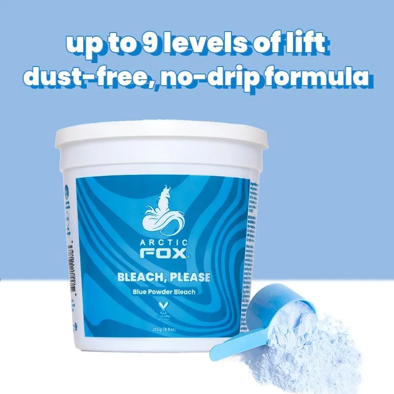 پودر دکلره آبی آرکتیک فاکس Bleach Please، وزن 250 گرم، مناسب برای افراد حرفه ای که موهای زیادی برای دکلره کردن دارند. پودر دکلره آبی آرکتیک فاکس Bleach Please، وزن 250 گرم، مناسب برای افراد حرفه ای که موهای زیادی برای دکلره کردن دارند.