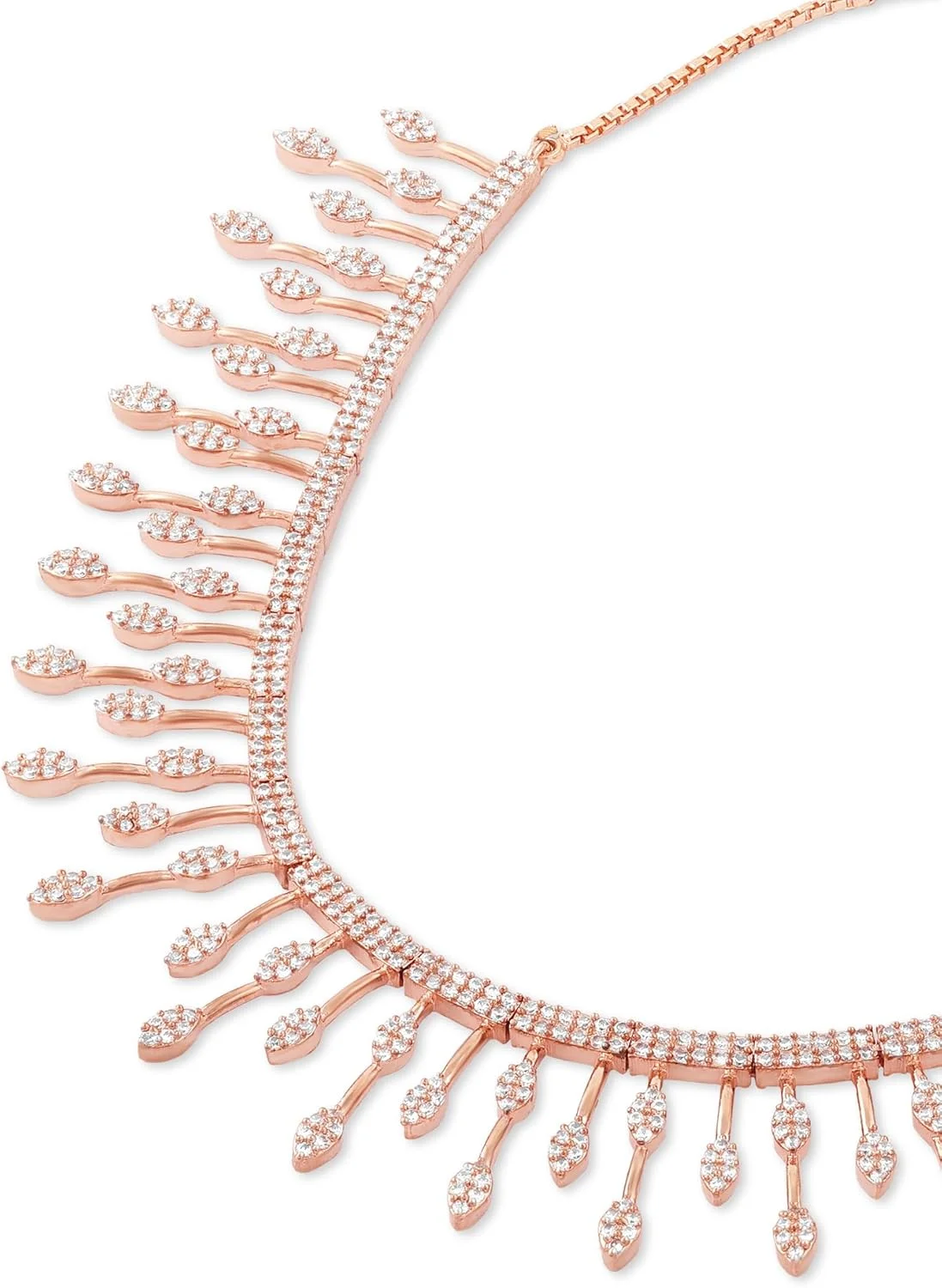 زیوری پیرلز، ست گردنبند و گوشواره زنانه برنجی با روکش طلای رزگلد و نگین های زیرکونیا مدل ZPFK17248 زیوری پیرلز، ست گردنبند و گوشواره زنانه برنجی با روکش طلای رزگلد و نگین های زیرکونیا مدل ZPFK17248