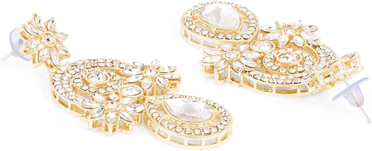 زیوری پرلز ست گردنبند، گوشواره و مانگ تیکا زنانه با سنگ های درخشان و الماس اتریشی با روکش طلایی - ZPFK18216 زیوری پرلز ست گردنبند، گوشواره و مانگ تیکا زنانه با سنگ های درخشان و الماس اتریشی با روکش طلایی - ZPFK18216