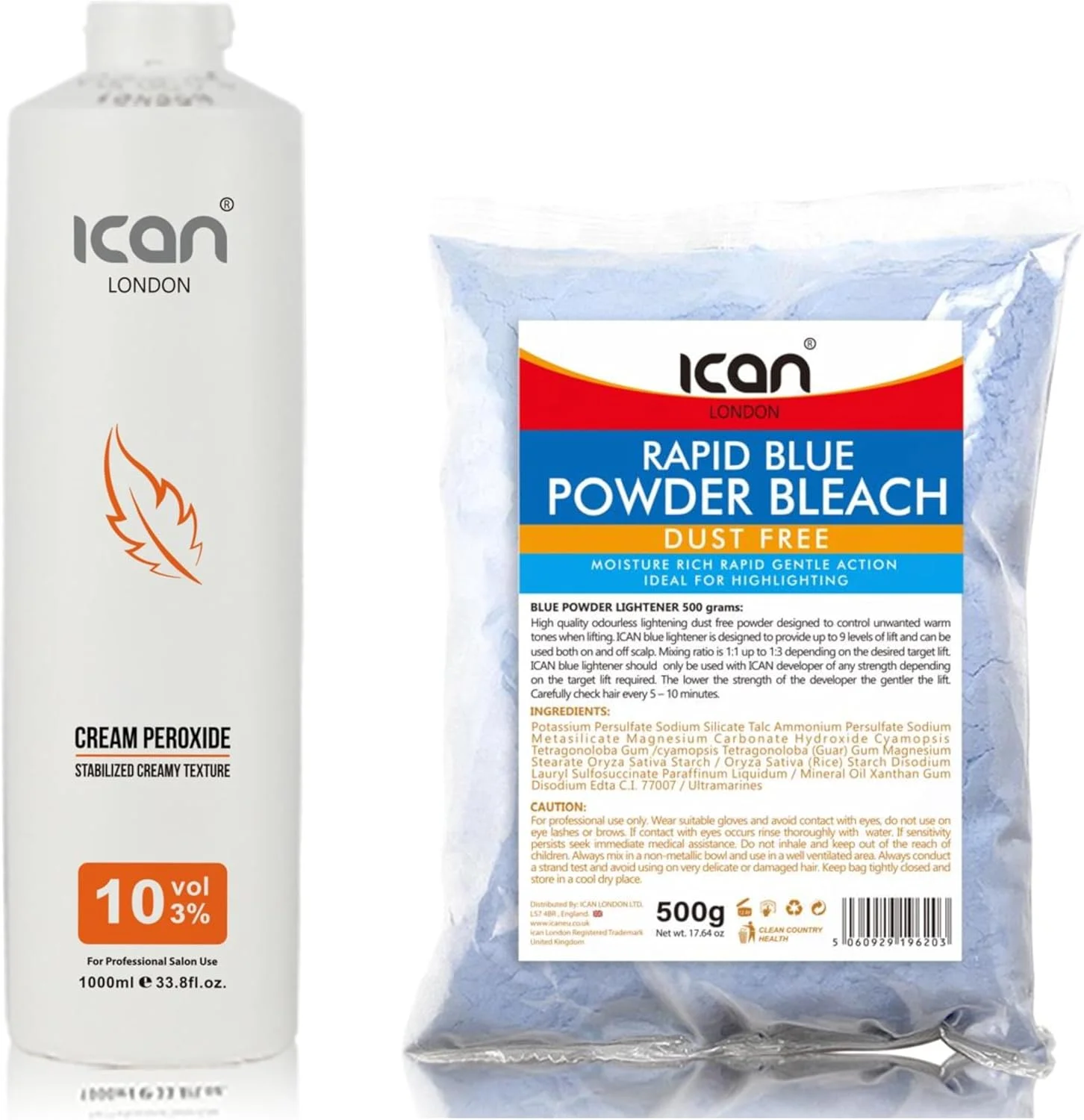 مجموعه بلیچینگ موی حرفه ای آیکن لندن، کرم پراکسید 10 حجمی 3% 1000 میلی لیتر، پودر بلیچ آبی 500 گرم مجموعه بلیچینگ موی حرفه ای آیکن لندن، کرم پراکسید 10 حجمی 3% 1000 میلی لیتر، پودر بلیچ آبی 500 گرم
