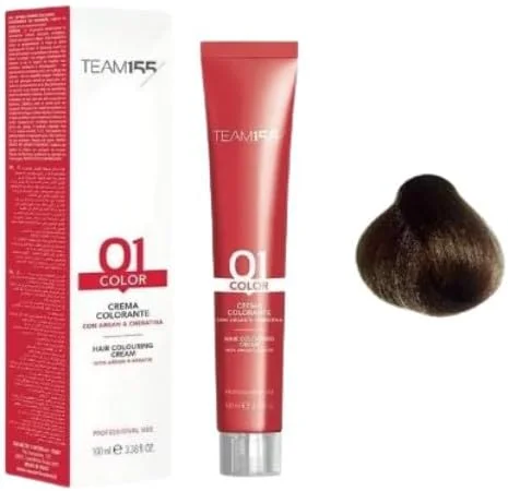 رنگ مو دائمی TEAM155 با کراتین و روغن آرگان، شکلاتی و وانیلی 7.88، 100 میلی لیتر رنگ مو دائمی TEAM155 با کراتین و روغن آرگان، شکلاتی و وانیلی 7.88، 100 میلی لیتر