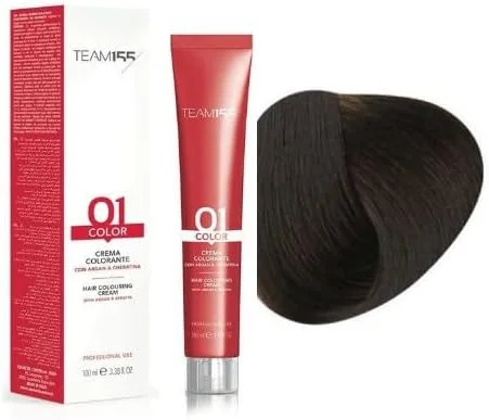 رنگ مو تیـم 155، بلوطی مات 4MAT، حاوی کراتین و آرگان، 100 میلی لیتر رنگ مو تیـم 155، بلوطی مات 4MAT، حاوی کراتین و آرگان، 100 میلی لیتر