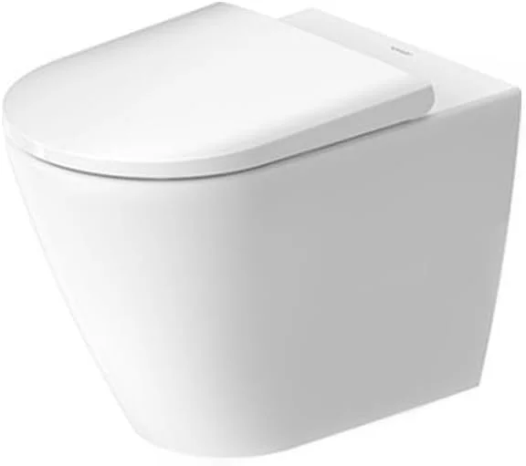 توالت فرنگی زمینی بدون لبه دوراویت، 58 سانتی متر (عمق) - سفید براق