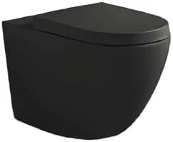 توالت فرنگی مشکی مات ایستاده NOURK OCEANA | طول 660 x عرض 365 x ارتفاع 400 میلی متر | توالت سرامیکی P Trap | درب و نشیمنگاه UF | کاسه توالت فرنگی مخزن دار مناسب سرویس بهداشتی حمام