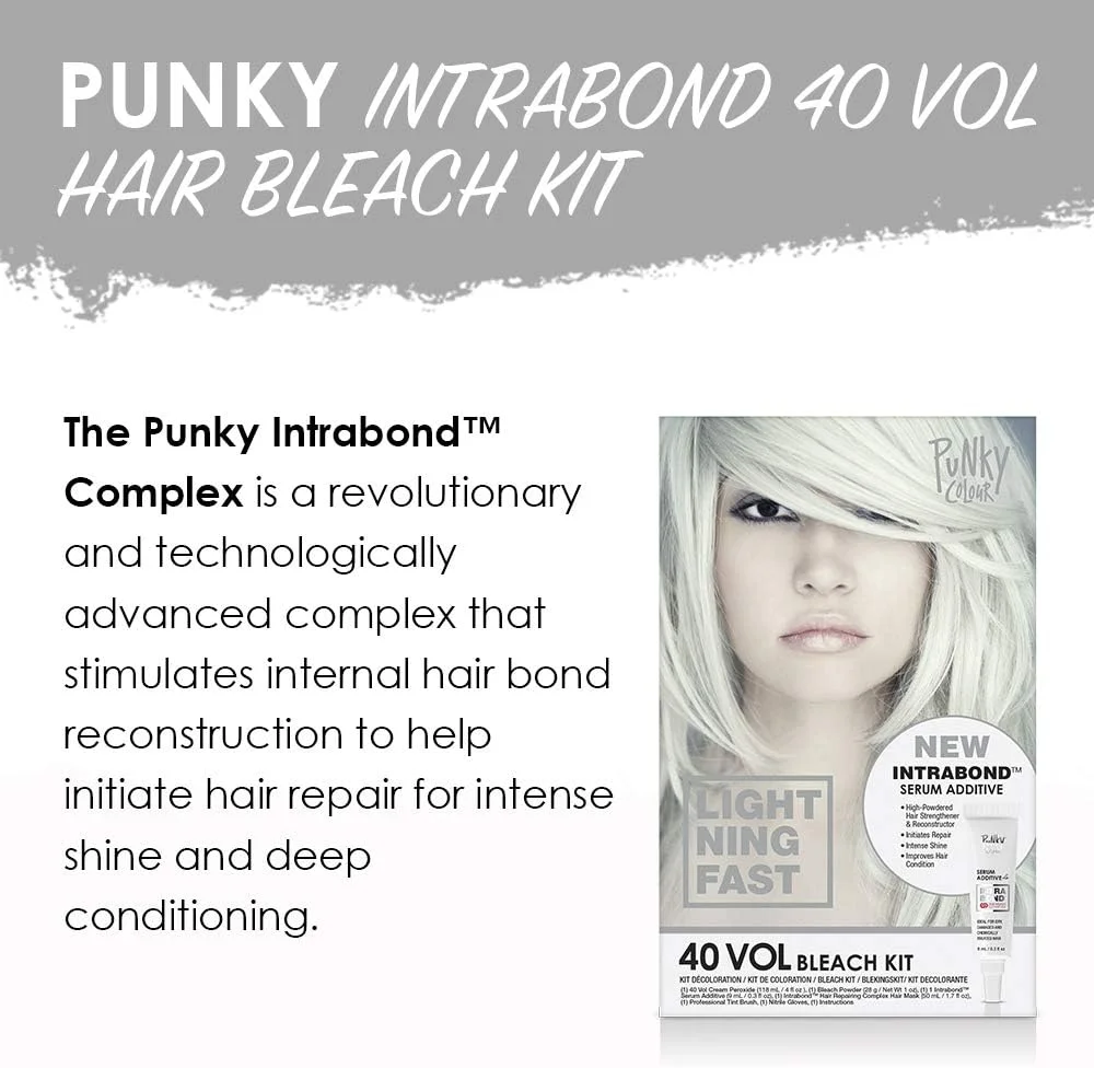 کیت بلیچ مو پانکی اینتراباند ۴۰ حجمی، عملکرد سریع سفید کنندگی برای موهای روشن تر کیت بلیچ مو پانکی اینتراباند ۴۰ حجمی، عملکرد سریع سفید کنندگی برای موهای روشن تر