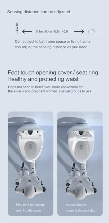 توالت فرنگی ایستاده هوشمند نورک Elegancia مدل SP193001، ابعاد 715x430x525 میلی متر، با سیفون S-Trap 250 میلی متر، عملکرد کامل و کنترل از راه دور، رنگ سفید، جنس سرامیک، بیده توالت هوشمند با فلاش دوگانه توالت فرنگی ایستاده هوشمند نورک Elegancia مدل SP193001، ابعاد 715x430x525 میلی متر، با سیفون S-Trap 250 میلی متر، عملکرد کامل و کنترل از راه دور، رنگ سفید، جنس سرامیک، بیده توالت هوشمند با فلاش دوگانه