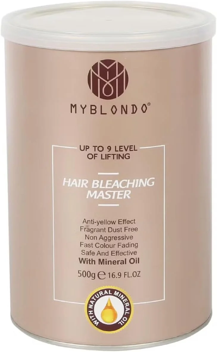 پودر دکلره مو مای بلوندو، 500 گرم، روشن کننده تا 9 درجه، اثر ضد زردی، روغن معدنی، بدون گرد و غبار پودر دکلره مو مای بلوندو، 500 گرم، روشن کننده تا 9 درجه، اثر ضد زردی، روغن معدنی، بدون گرد و غبار