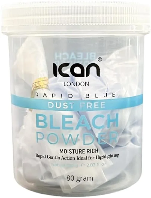 پودر دکلره آبی سریع iCan London با فرمول حرفه ای سالنی، 80 گرم پودر دکلره آبی سریع iCan London با فرمول حرفه ای سالنی، 80 گرم