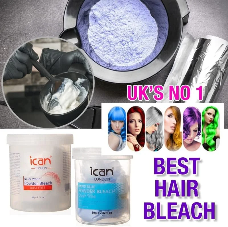 پودر دکلره آبی سریع iCan London با فرمول حرفه ای سالنی، 80 گرم پودر دکلره آبی سریع iCan London با فرمول حرفه ای سالنی، 80 گرم