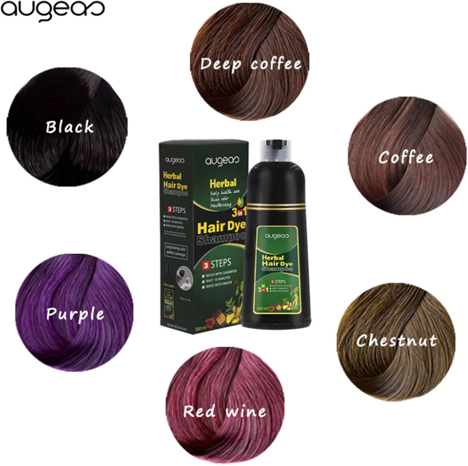 شامپو رنگ مو گیاهی طبیعی 500 میلی لیتر - فرمول 3 در 1 با شامپو، رنگ و نرم کننده، گزینه های رنگی متعدد، ایمن و ماندگار شامپو رنگ مو گیاهی طبیعی 500 میلی لیتر - فرمول 3 در 1 با شامپو، رنگ و نرم کننده، گزینه های رنگی متعدد، ایمن و ماندگار