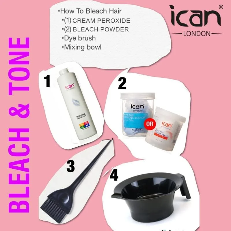 پودر دکلره آبی سریع iCan London با فرمول حرفه ای سالنی، 80 گرم پودر دکلره آبی سریع iCan London با فرمول حرفه ای سالنی، 80 گرم