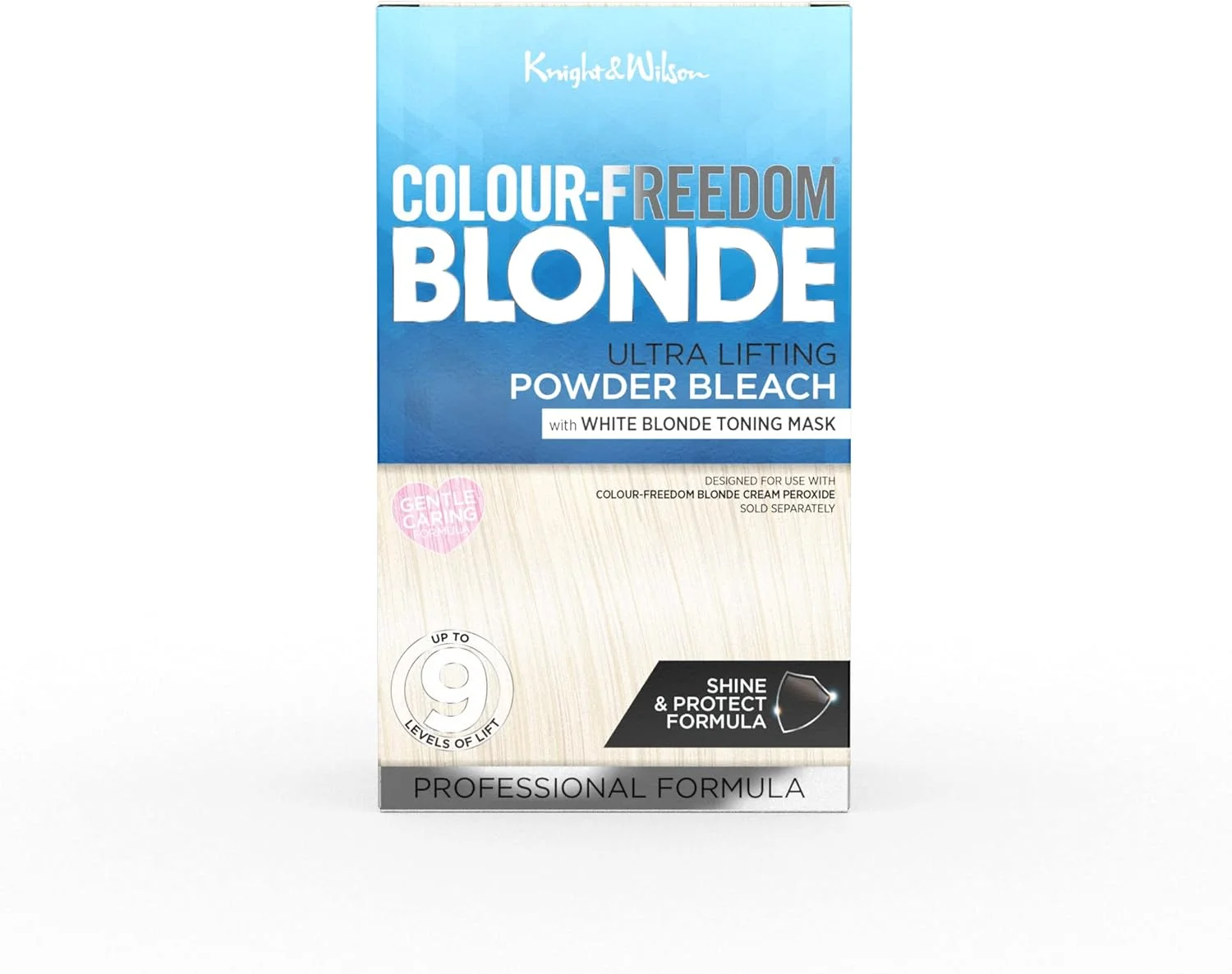 پودر دکلره مو با قدرت روشن کنندگی فوق العاده بالا Knight & Wilson Colour Freedom Blonde به همراه بسته تونر خنثی کننده رنگ بلوند سفید. تا 9 درجه روشن کنندگی پودر دکلره مو با قدرت روشن کنندگی فوق العاده بالا Knight & Wilson Colour Freedom Blonde به همراه بسته تونر خنثی کننده رنگ بلوند سفید. تا 9 درجه روشن کنندگی