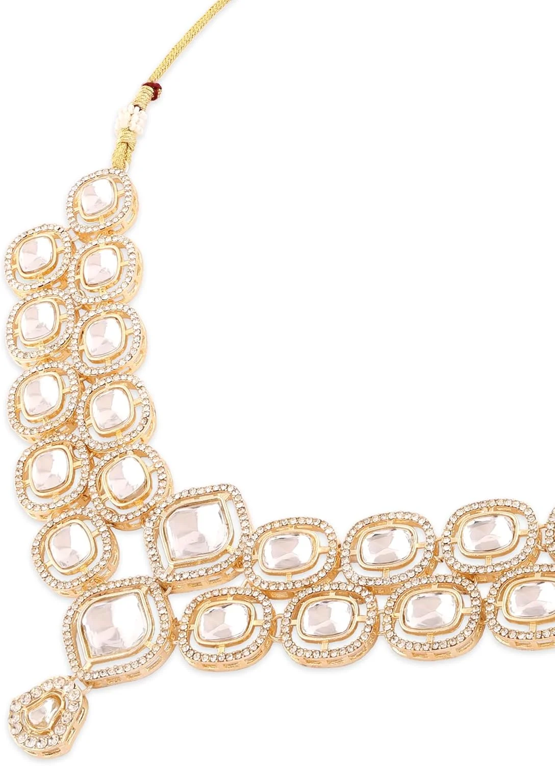 زیوری پرلز ست گردنبند، گوشواره و مانگتیکا زنانه با سنگ های مصنوعی و الماس اتریشی با روکش طلایی - ZPFK16921 زیوری پرلز ست گردنبند، گوشواره و مانگتیکا زنانه با سنگ های مصنوعی و الماس اتریشی با روکش طلایی - ZPFK16921