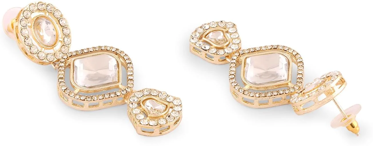 زیوری پرلز ست گردنبند، گوشواره و مانگتیکا زنانه با سنگ های مصنوعی و الماس اتریشی با روکش طلایی - ZPFK16921 زیوری پرلز ست گردنبند، گوشواره و مانگتیکا زنانه با سنگ های مصنوعی و الماس اتریشی با روکش طلایی - ZPFK16921