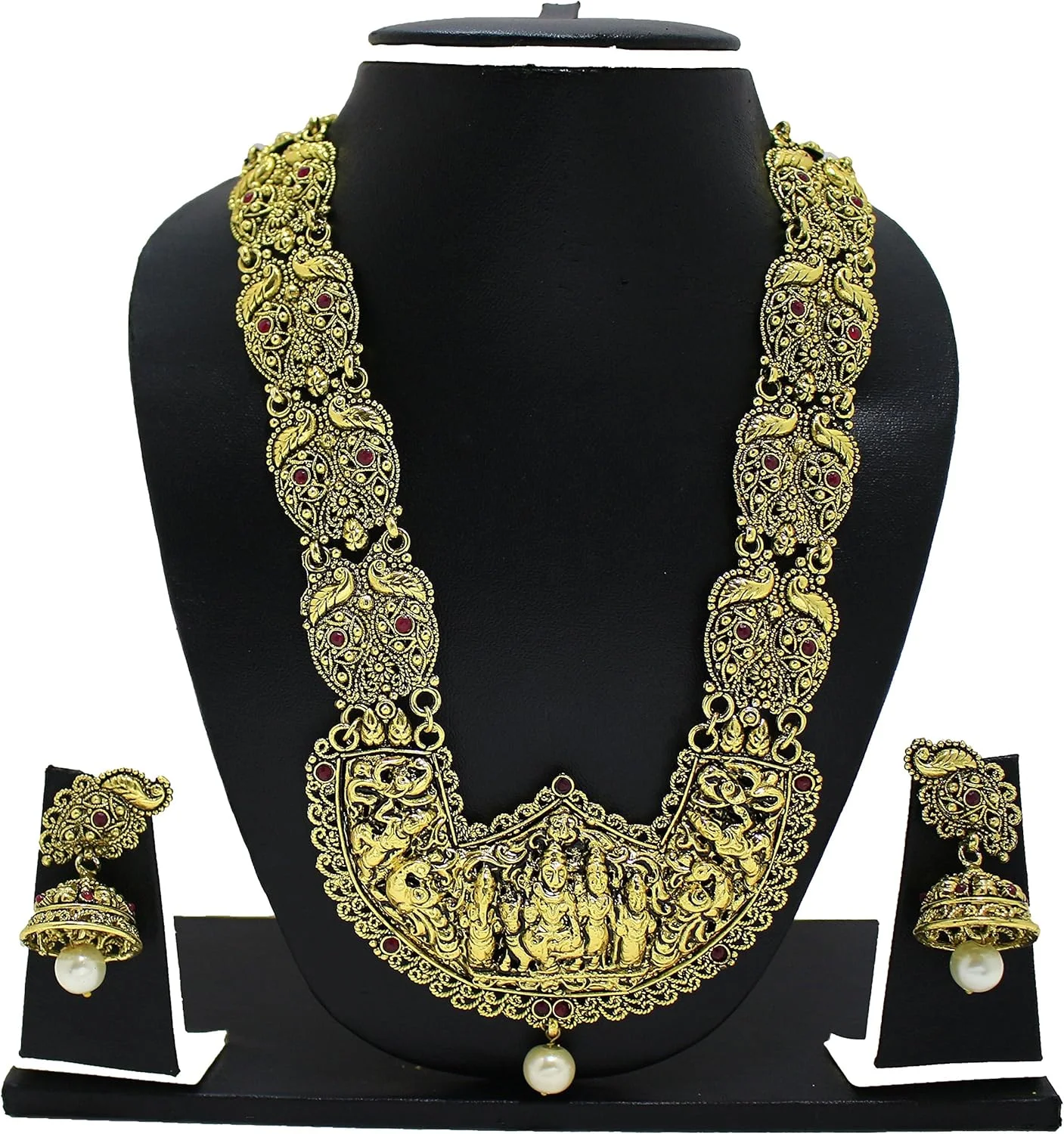 ست گردنبند منبت کاری شده معبد ZAVERI PEARLS زنانه - ZPFK3356 - تک سایز ست گردنبند منبت کاری شده معبد ZAVERI PEARLS زنانه - ZPFK3356 - تک سایز