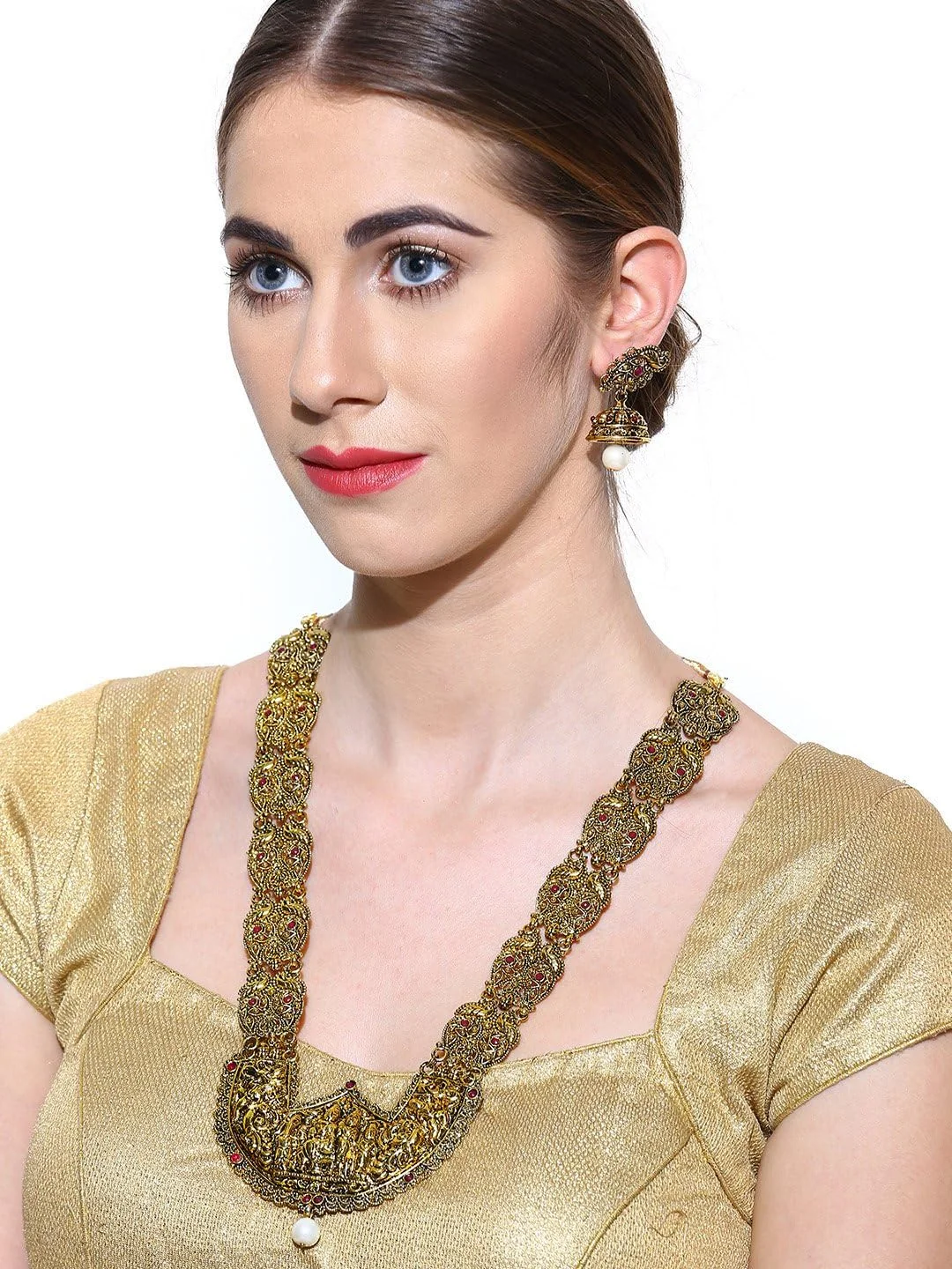 ست گردنبند منبت کاری شده معبد ZAVERI PEARLS زنانه - ZPFK3356 - تک سایز ست گردنبند منبت کاری شده معبد ZAVERI PEARLS زنانه - ZPFK3356 - تک سایز