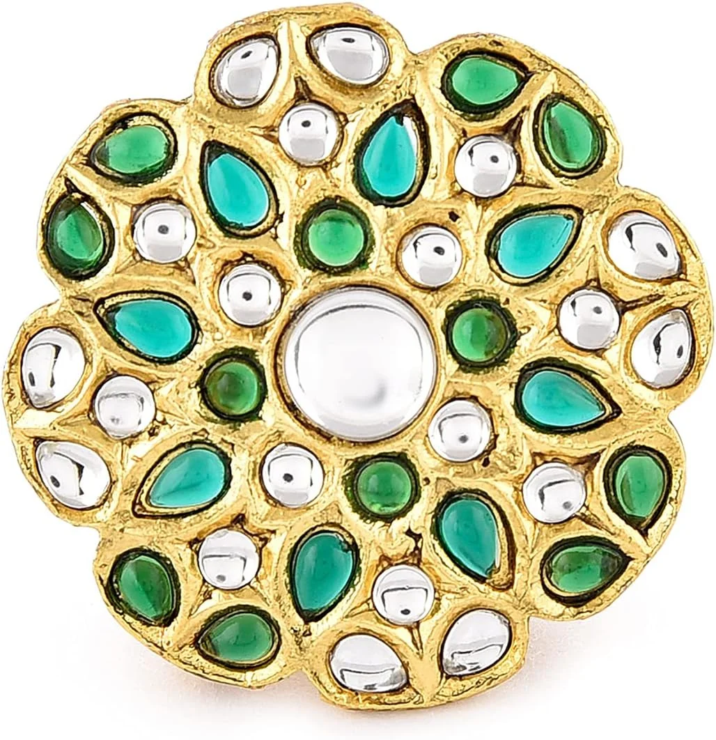 زیوری پرلز، ست گردنبند، گوشواره و انگشتر چند لایه سبز رنگ Kundan مناسب بانوان - ZPFK10778 زیوری پرلز، ست گردنبند، گوشواره و انگشتر چند لایه سبز رنگ Kundan مناسب بانوان - ZPFK10778