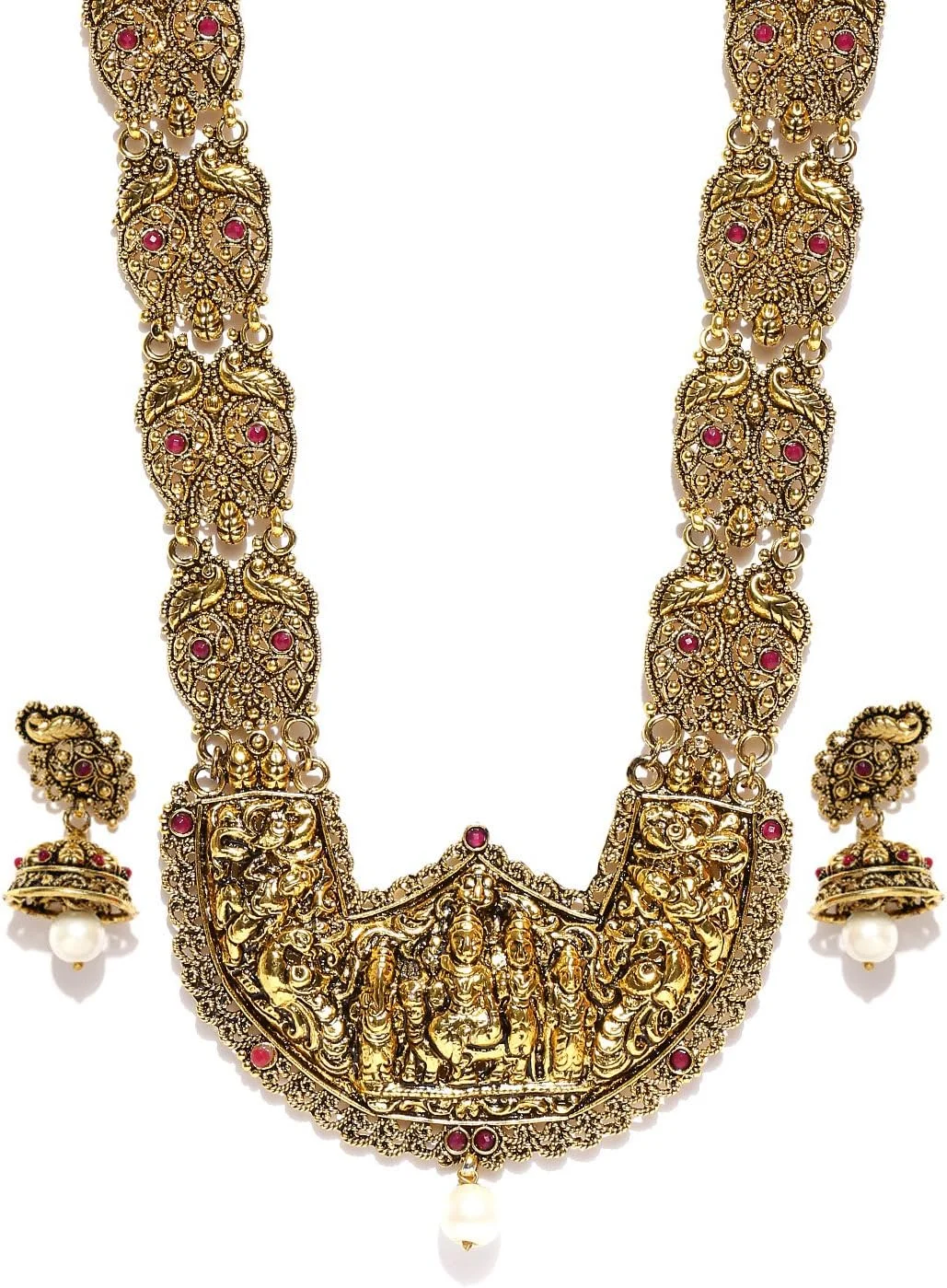 ست گردنبند منبت کاری شده معبد ZAVERI PEARLS زنانه - ZPFK3356 - تک سایز ست گردنبند منبت کاری شده معبد ZAVERI PEARLS زنانه - ZPFK3356 - تک سایز