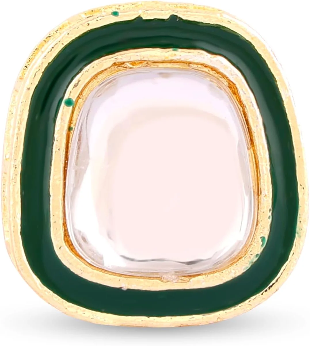 زیوری پرلز ست گردنبند، گوشواره، مانگ تیکا و انگشتر عروس با مینای سبز، نگین های Kundan و مروارید - ZPFK16757 زیوری پرلز ست گردنبند، گوشواره، مانگ تیکا و انگشتر عروس با مینای سبز، نگین های Kundan و مروارید - ZPFK16757