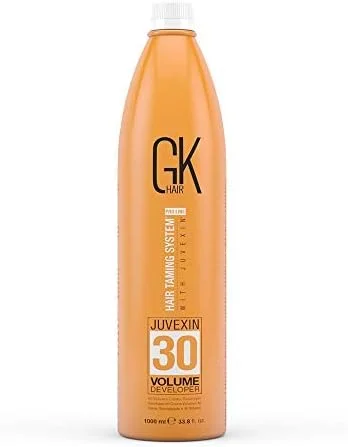 اکسیدان موی حرفه ای حجم دهنده مو جی کی هیر گلوبال کراتین برای رنگ کردن و دکلره مو - رنگ موی نیمه دائمی با عملکرد بالا و ماندگاری طولانی (حجم 30)