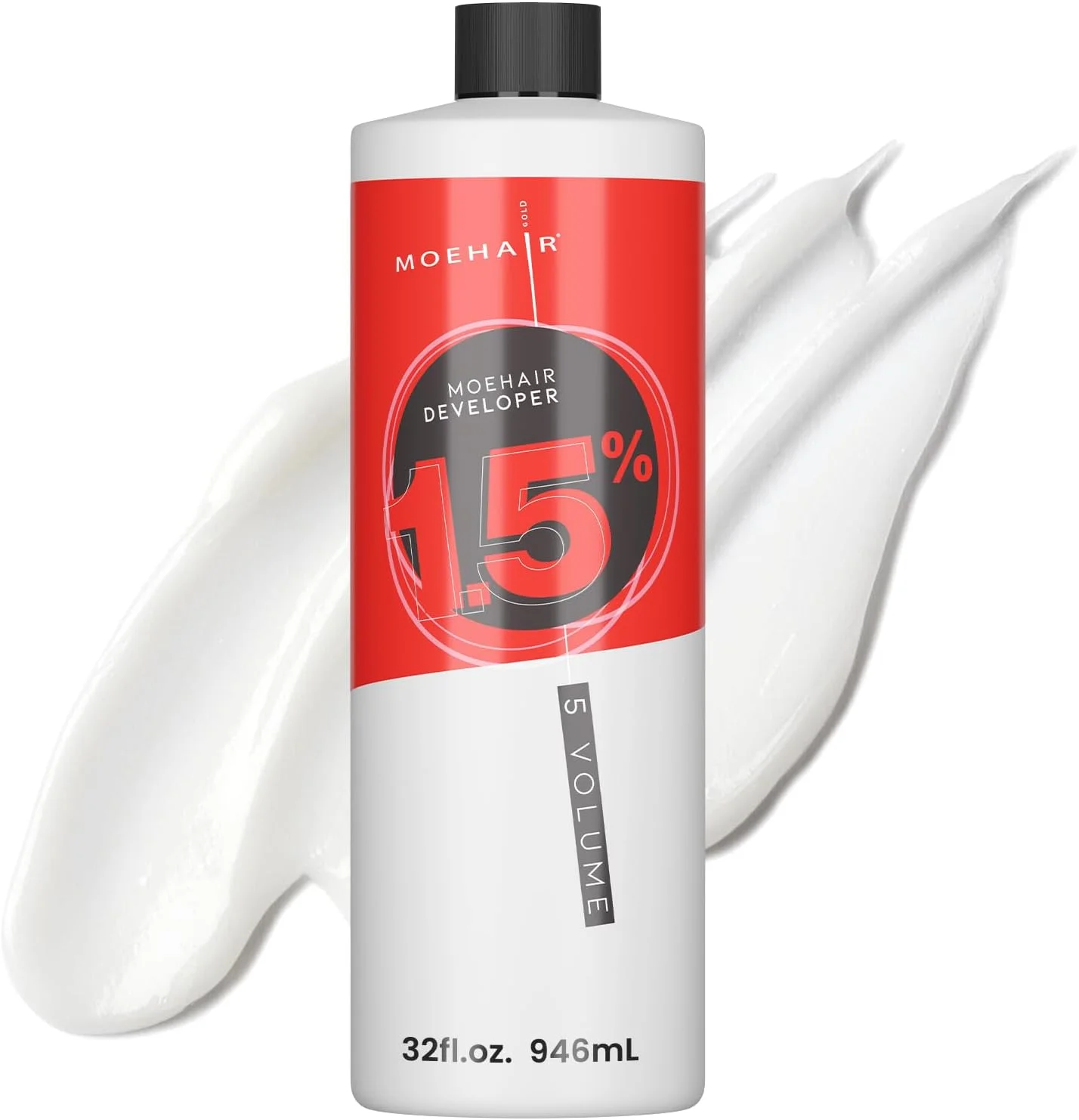 اکتیواتور رنگ مو MOEHAIR با 1.5% هیدروژن پراکسید | کرم اکتیواتور 5 حجمی برای رنگ و دکلره مو | فاقد پارابن | کرم اکتیواتور مو با کیفیت حرفه ای | رایحه هلو - 946 میلی لیتر