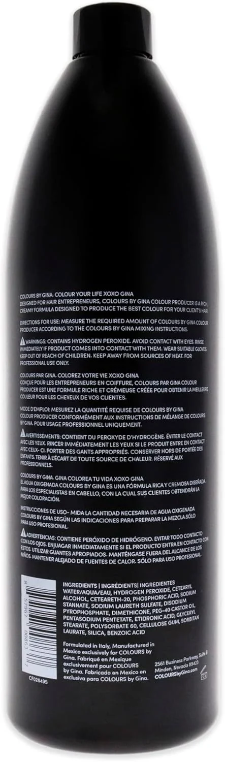 اکسیدان مو 40 حجمی کرمی Colours By Gina Producers مناسب برای بانوان و آقایان - 1000 میلی لیتر