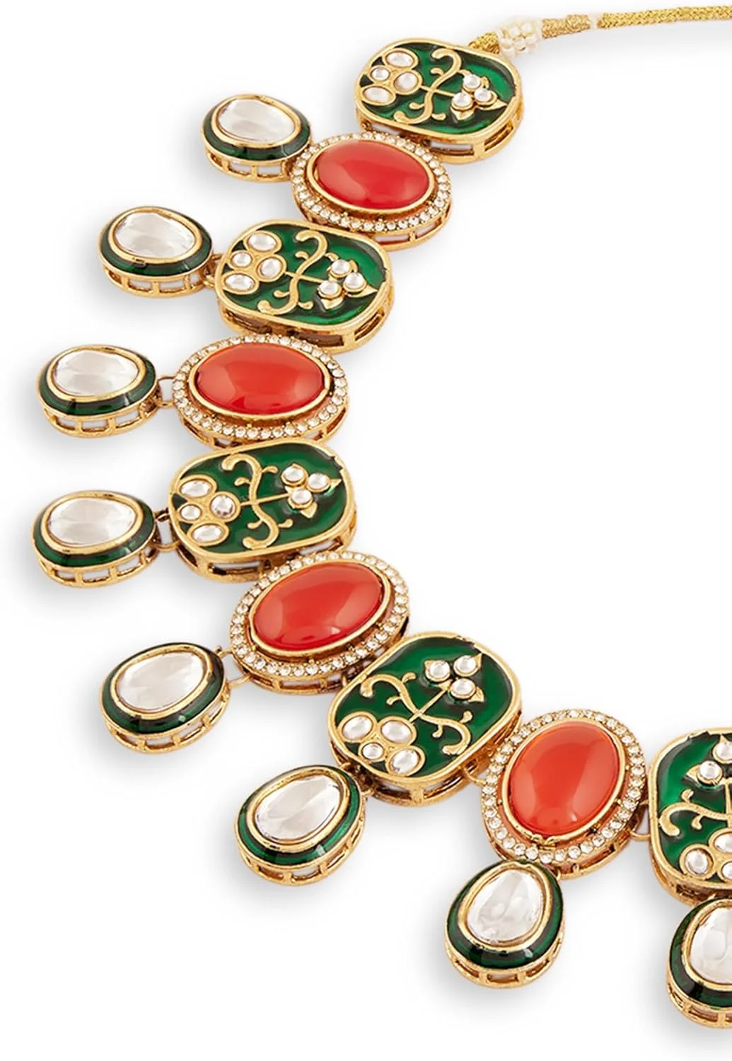 زیوری پرلز، ست گردنبند و گوشواره زنانه سبز میناکاری با سنگ های نارنجی مدل ZPFK18329 زیوری پرلز، ست گردنبند و گوشواره زنانه سبز میناکاری با سنگ های نارنجی مدل ZPFK18329