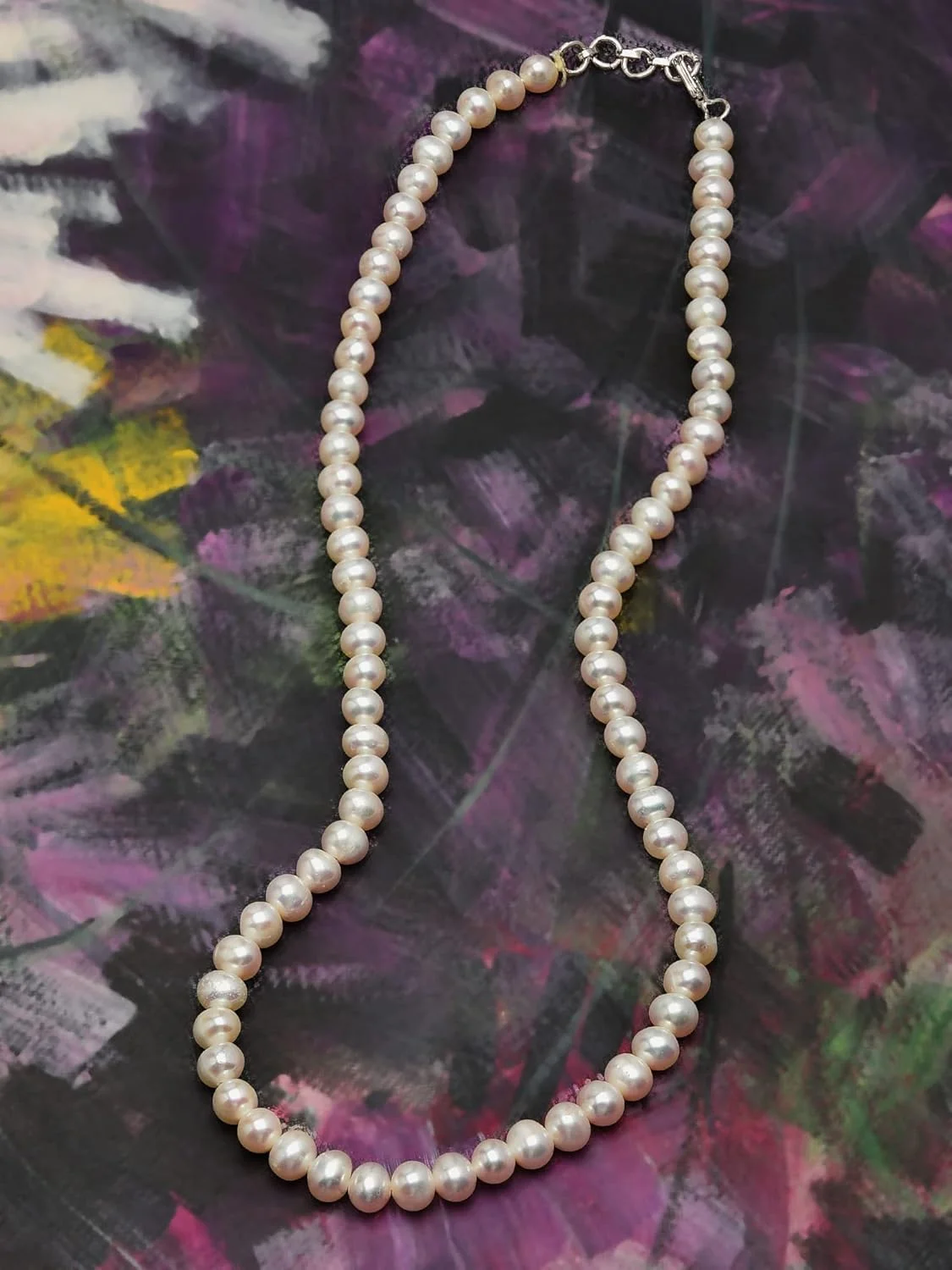 گردنبند مروارید دکمه ای آب شیرین ZAVERI PEARLS برای زنان گردنبند مروارید دکمه ای آب شیرین ZAVERI PEARLS برای زنان