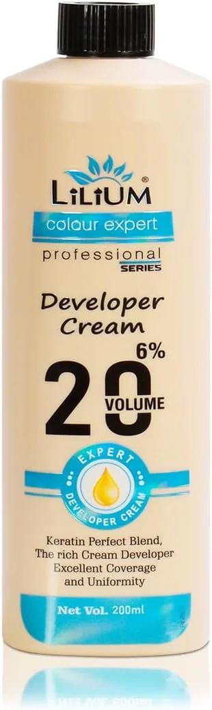 کرم اکسیدان 6% 20 حجمی 200 میلی لیتر لیلیوم، ترکیب عالی کراتین، کرم اکسیدان غنی با پوشش و یکنواختی عالی