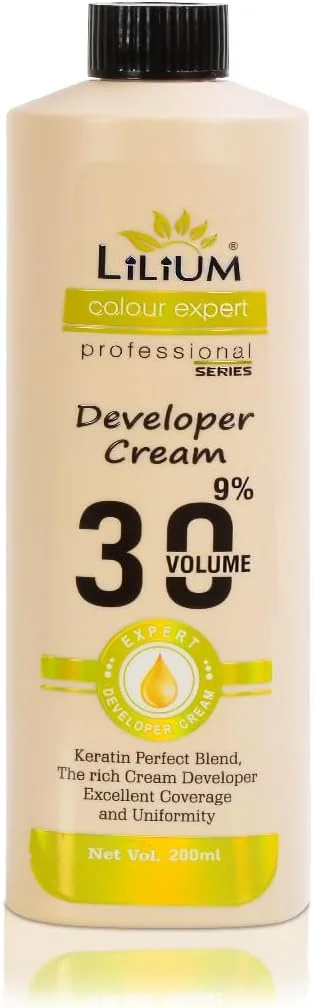 کرم اکسیدان 9% لیلیوم، حجم 30، 200 میلی لیتر، ترکیب کراتین عالی، پوشش عالی و یکنواخت