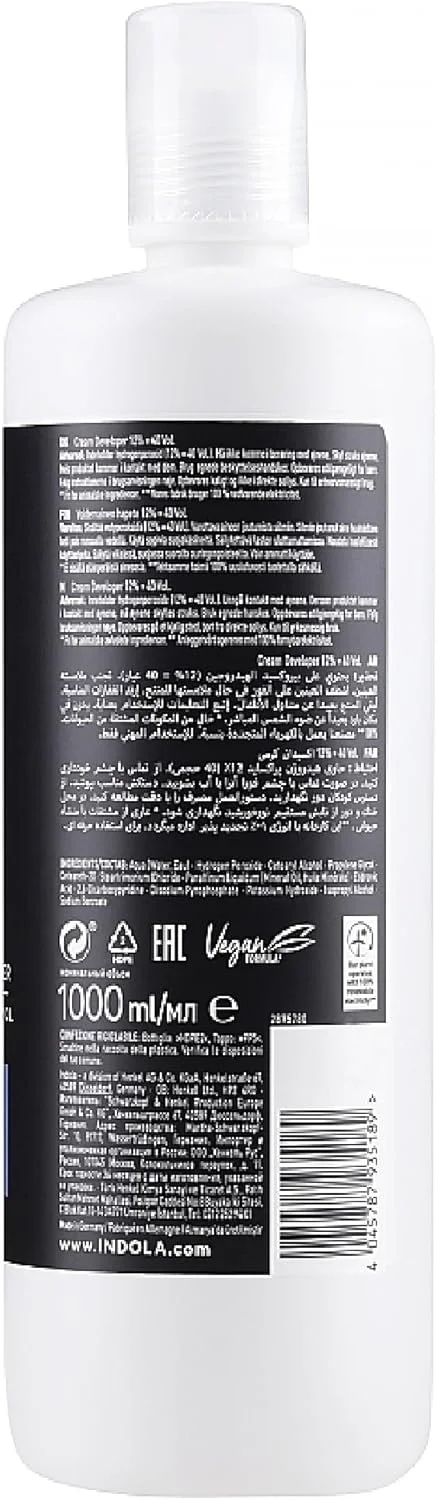 اکسیدان کرمی ایندولا پروفشنال، فرآیند اکسیداسیون موثر و ملایم، 12%، 40 حجمی، 1000 میلی لیتر اکسیدان کرمی ایندولا پروفشنال، فرآیند اکسیداسیون موثر و ملایم، 12%، 40 حجمی، 1000 میلی لیتر