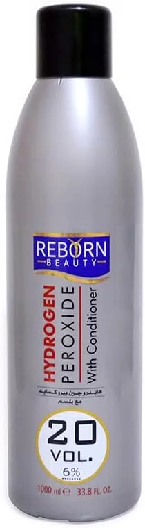 اکسیدان مو 20 حجمی 6 درصد ریبورن بیوتی همراه با نرم کننده 1 لیتری