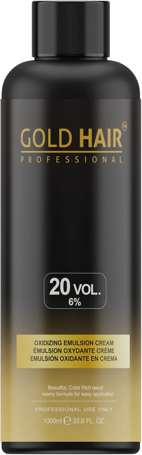 اکسیدان موی حرفه ای گلد هیر | ترکیب آسان با رنگ موی دائمی | کرم امولسیون اکسید کننده | 1000 میلی لیتر (6% - حجم 20)