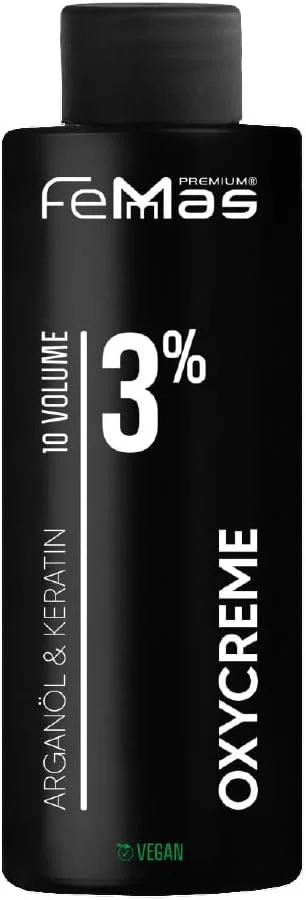 اکسیدان مو FemMas Oxycreme ۳% ۱۰۰ میلی لیتر، اکسید کننده برای رنگ کردن و تونینگ مو، استفاده آسان و ماندگاری مطلوب، ظهور دهنده برای نتایج یکنواخت با کیفیت سالن، فعال کننده رنگ مو