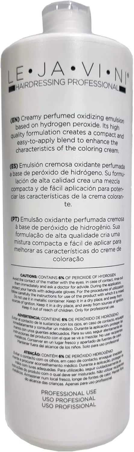 کرم اکسیدان لِژاوینی N3 | حجم 20 (6%) | فعال کننده حرفه ای 1 لیتری | فعال کننده رنگ مو، هایلایت و دکلره | بافت کرمی تثبیت شده کرم اکسیدان لِژاوینی N3 | حجم 20 (6%) | فعال کننده حرفه ای 1 لیتری | فعال کننده رنگ مو، هایلایت و دکلره | بافت کرمی تثبیت شده