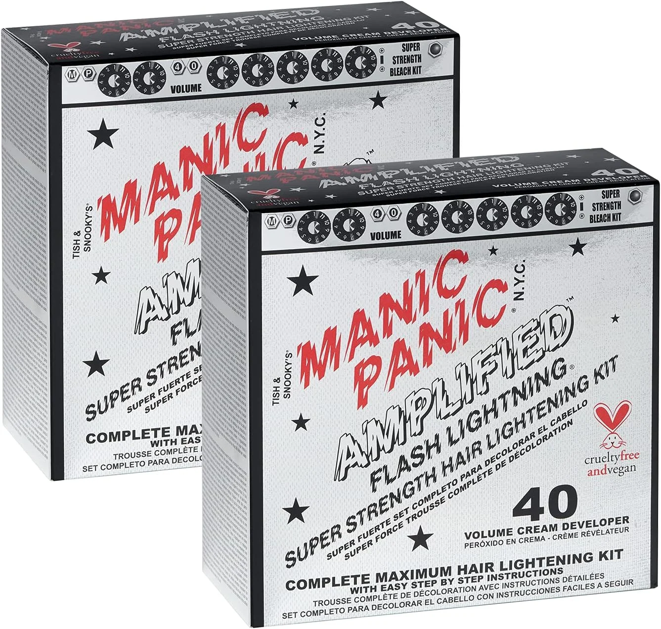 کیت روشن کننده مو مَنیک پَنیک Flash Lightning (بسته 2 عددی) - کیت روشن کننده مو با کرم 40 حجمی: مناسب برای رنگ موی قهوه ای روشن، متوسط یا تیره و مشکی کیت روشن کننده مو مَنیک پَنیک Flash Lightning (بسته 2 عددی) - کیت روشن کننده مو با کرم 40 حجمی: مناسب برای رنگ موی قهوه ای روشن، متوسط یا تیره و مشکی