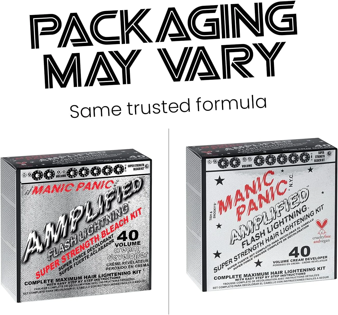 کیت روشن کننده مو مَنیک پَنیک Flash Lightning (بسته 2 عددی) - کیت روشن کننده مو با کرم 40 حجمی: مناسب برای رنگ موی قهوه ای روشن، متوسط یا تیره و مشکی