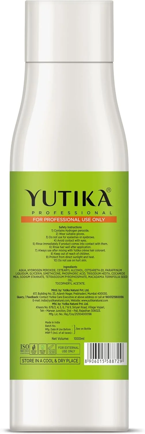 اکسیدان مو یوتیکا پروفشنال، حجم 40، 12% - 1 لیتر | استفاده آسان و یکنواخت برای نتایج ماندگار و درخشان | مناسب برای انواع مو | فرمولاسیون حرفه ای سفید