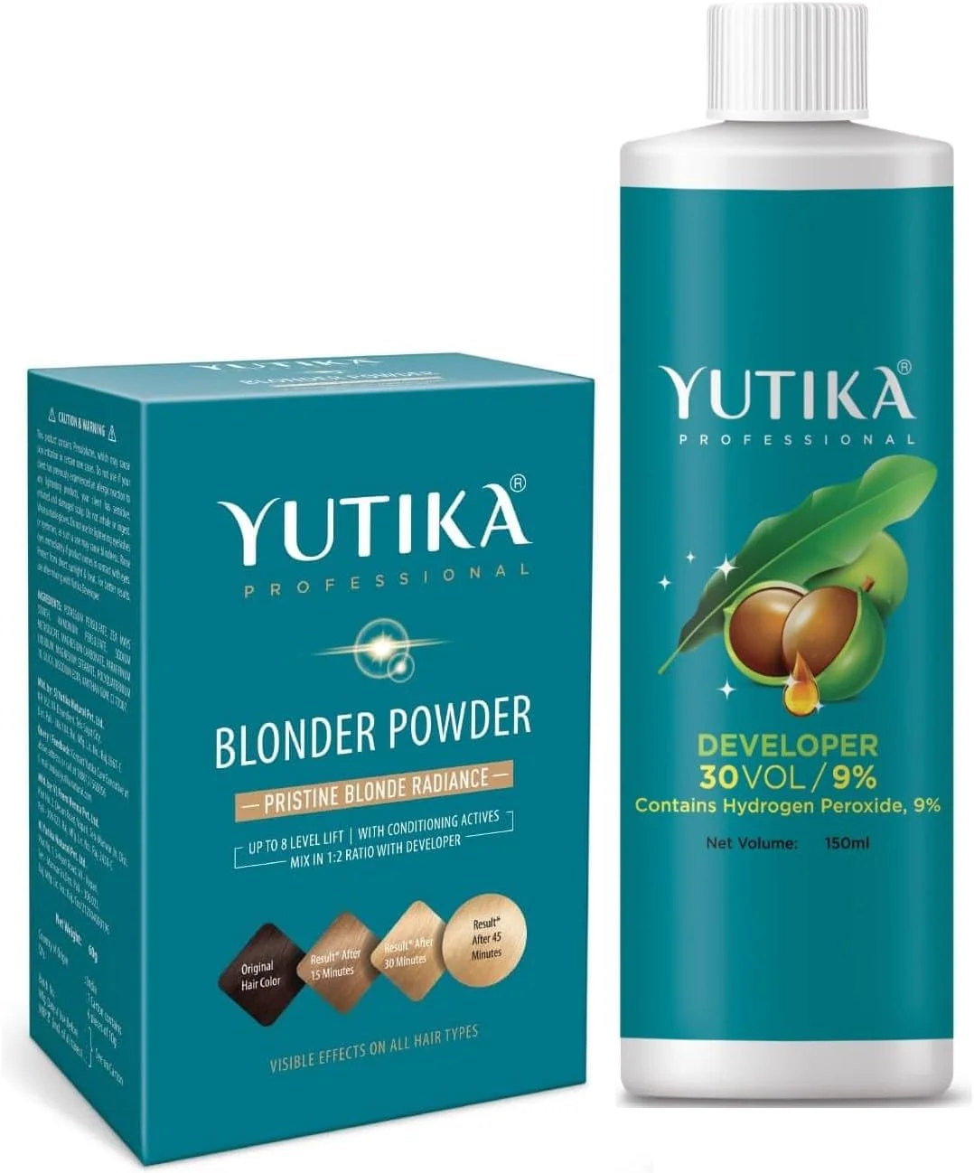 پودر دکلره حرفه ای یوتیکا 60 گرم به همراه اکسیدان رنگ مو 30 حجمی (9%) 150 میلی لیتر پودر دکلره حرفه ای یوتیکا 60 گرم به همراه اکسیدان رنگ مو 30 حجمی (9%) 150 میلی لیتر