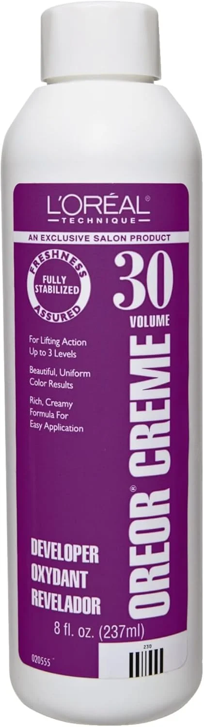 اکسیدان مو لورآل تکنیک اورور | فعال کننده رنگ مو | فرمول کرمی برای رنگ یکنواخت و نتایج بلیچ | اکسیدان 30 حجمی | 236 میلی لیتر