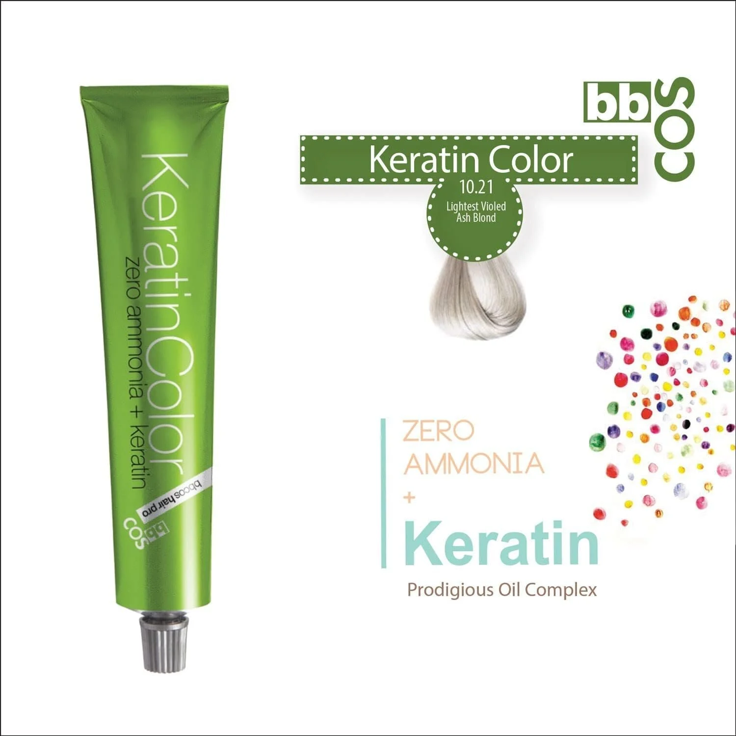 رنگ مو دائمی کراتین BBCOS بدون آمونیاک و حاوی عصاره کراتین ساخت ایتالیا 100 میل - 10.21 رنگ مو دائمی کراتین BBCOS بدون آمونیاک و حاوی عصاره کراتین ساخت ایتالیا 100 میل - 10.21