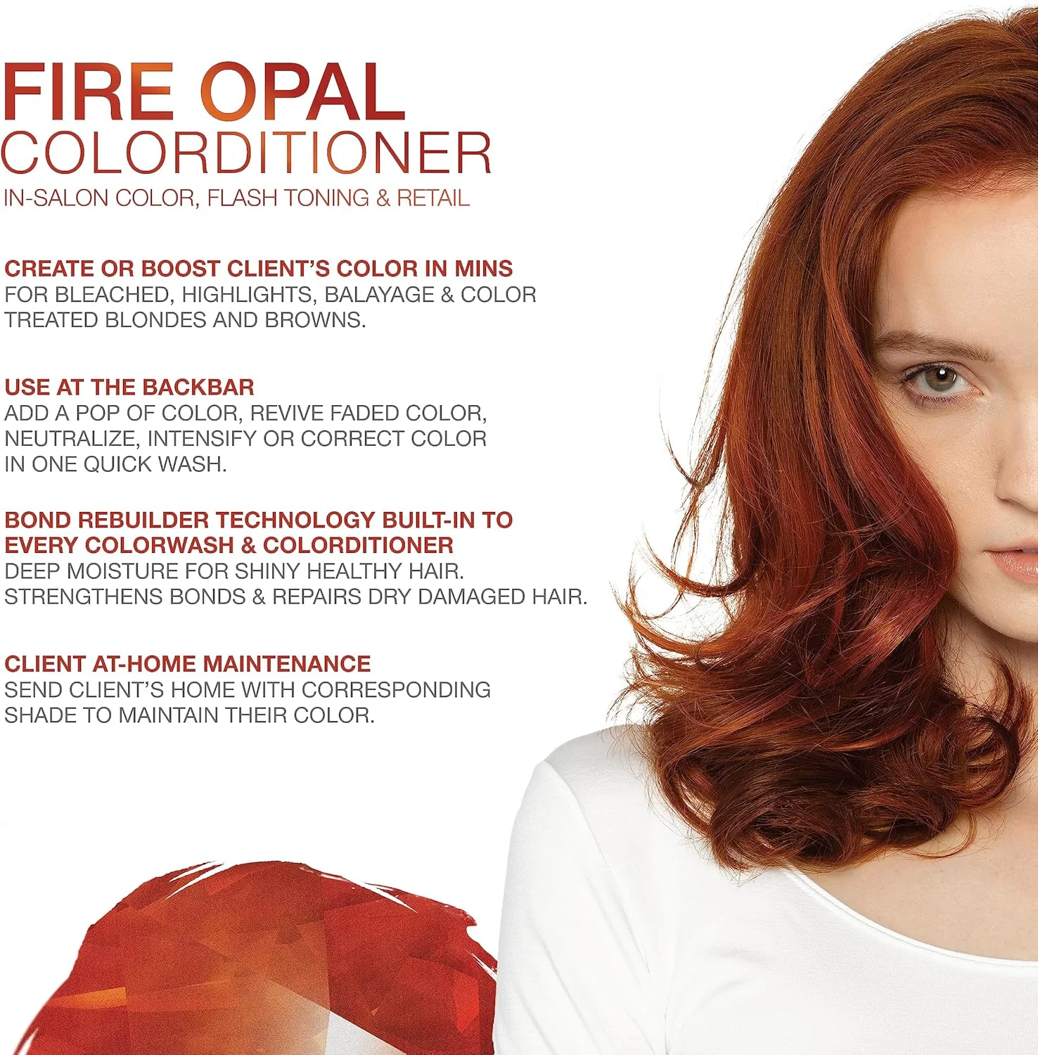 نرم کننده رنگساژ مو سلب لاکچری جم لایتس، نرم کننده رنگ دهنده نیمه دائم حرفه ای مو، رنگ اوپال آتشین