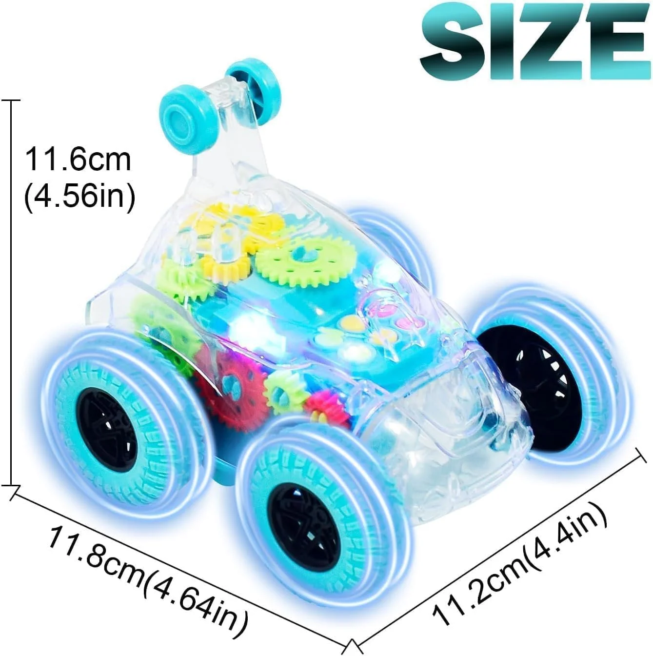 ماشین کنترلی Baybee برای کودکان، ماشین بدلکاری RC با چرخش 360 درجه و چراغ LED، کابل USB، اسباب بازی ماشین کنترلی برای دختران و پسران 4 5 6 7 8 9 10 ساله، اسباب بازی ماشین برای کودکان - سبز