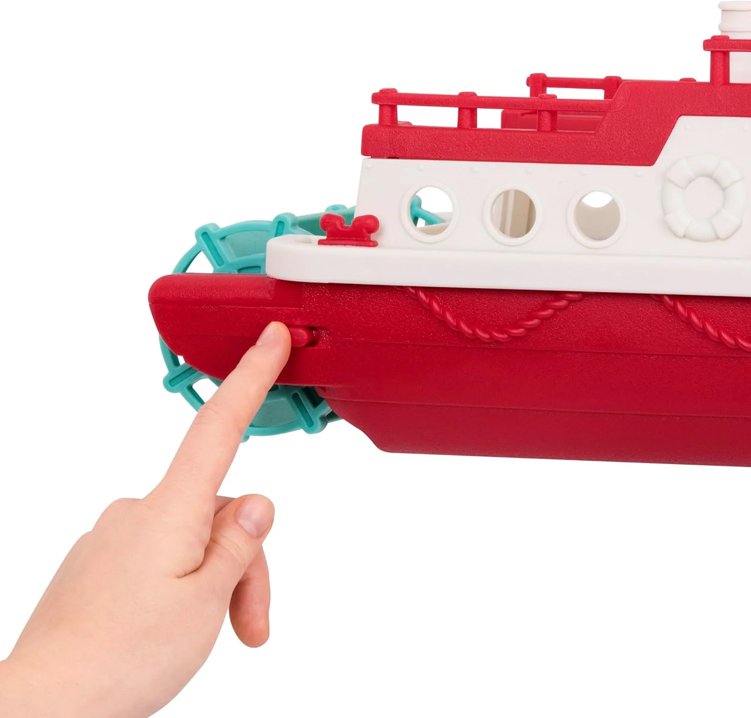 اسباب بازی چرخ های شگفت انگیز Battat - اسباب بازی های استخر و حمام برای نوزادان و کودکان نوپا - قایق اسباب بازی شناور برای بازی در آب - وسیله نقلیه اسباب بازی قابل بازیافت - قایق فری - برای کودکان 1 سال به بالا