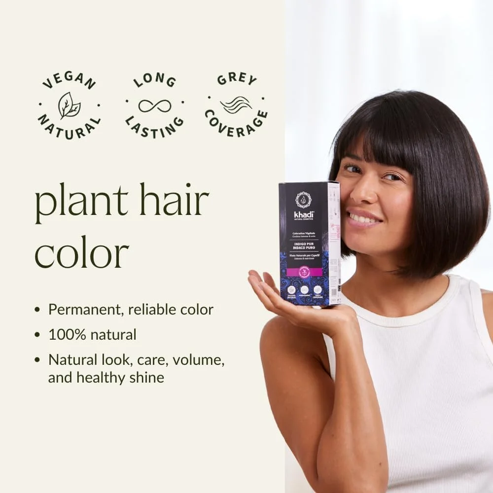 رنگ موی طبیعی آیورودا Khadi، 100% گیاهی، وگان، بدون PPD و مواد شیمیایی، لوازم آرایشی طبیعی تایید شده برای موهای سالم (آبی مشکی، 1 بسته (1 x 3.5oz)) رنگ موی طبیعی آیورودا Khadi، 100% گیاهی، وگان، بدون PPD و مواد شیمیایی، لوازم آرایشی طبیعی تایید شده برای موهای سالم (آبی مشکی، 1 بسته (1 x 3.5oz))