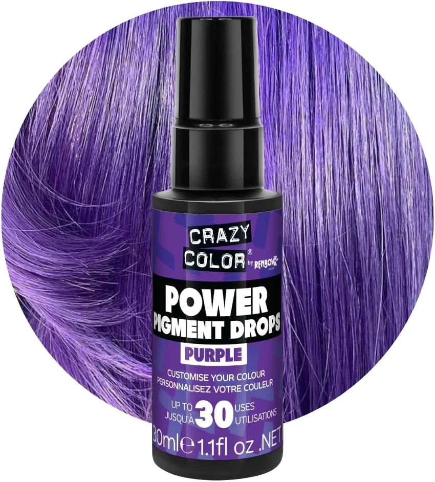 قطره رنگدانه قوی مو بنفش کریزی کالر 30 میلی لیتر قطره رنگدانه قوی مو بنفش کریزی کالر 30 میلی لیتر