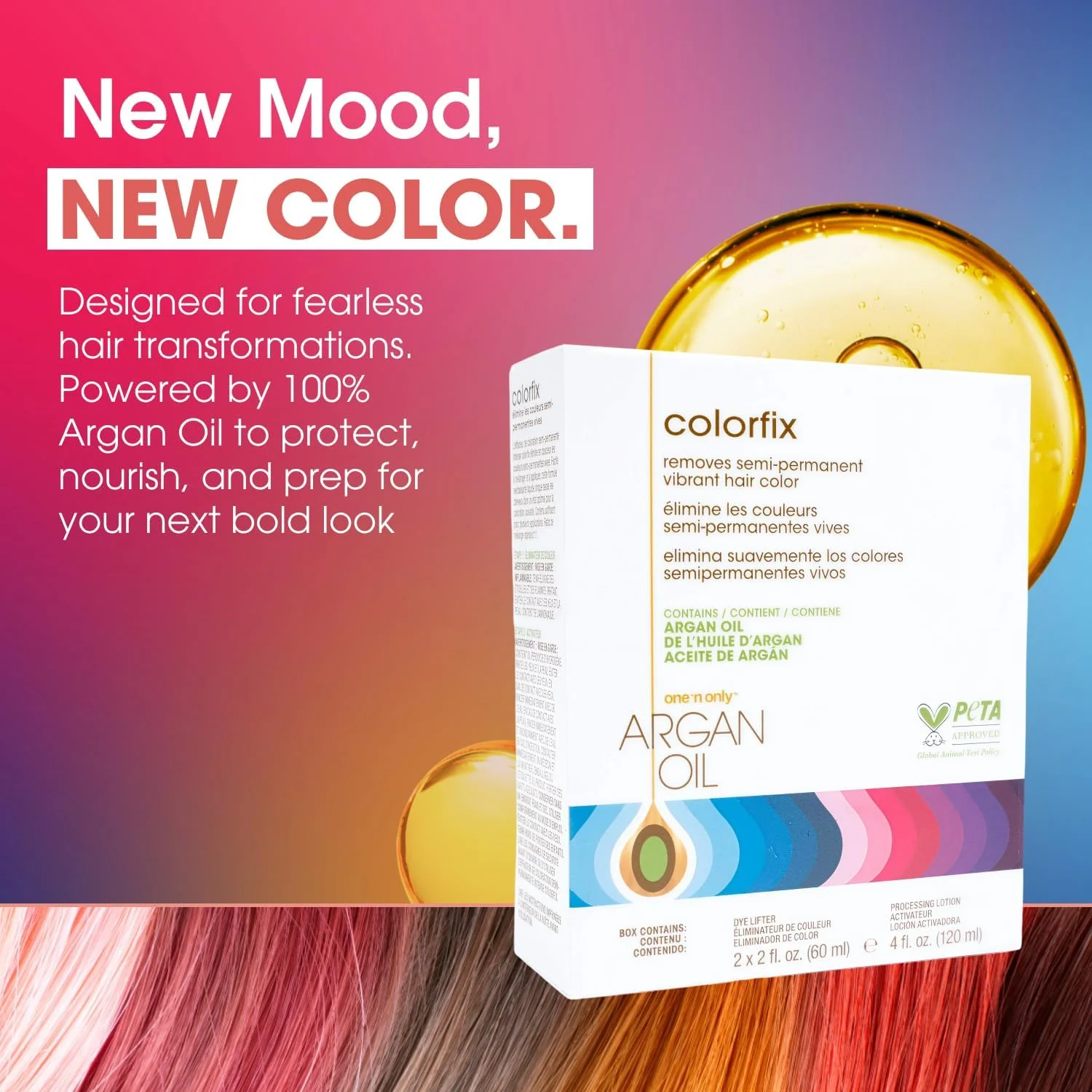 کیت پاک کننده رنگ موی نیمه دائمی وان اِن اونلی کالرفیکس - پاک کننده حرفه ای رنگ مو حاوی روغن آرگان - ارائه دهنده اصلاح رنگ هدفمند برای انواع مو - فرمولاسیون بدون تست حیوانی (1 کیت)